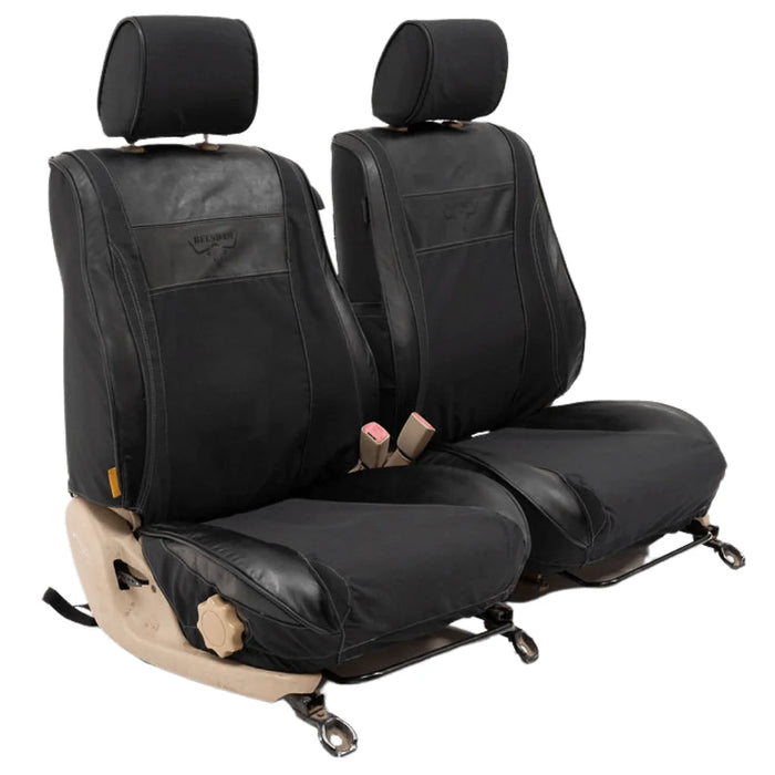 Beesdam Legacy Plus Seat Cover custom-fit seat covers - Charcoal canvas with Black leather