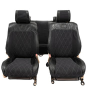 Beesdam Legacy Premium Seat Cover custom-fit seat covers - Charcoal canvas with Black leather
