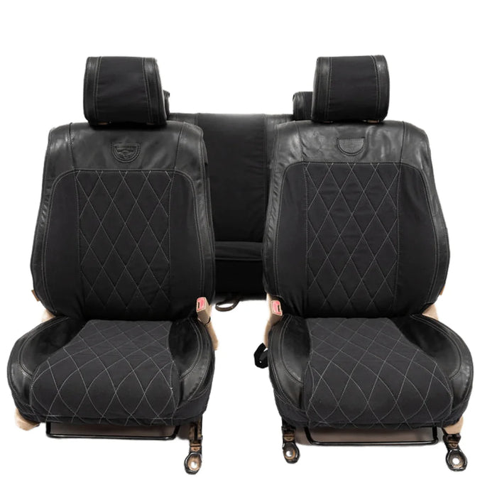 Beesdam Legacy Premium Seat Cover custom-fit seat covers - Charcoal canvas with Black leather