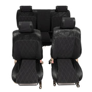 Beesdam Legacy Premium Seat Cover custom-fit seat covers - Charcoal canvas with Black leather