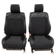 Beesdam Legacy Premium Seat Cover custom-fit seat covers - Charcoal canvas with Black leather
