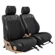 Beesdam Legacy Premium Seat Cover custom-fit seat covers - Charcoal canvas with Black leather