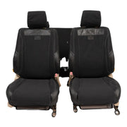 Beesdam African Seat Cover custom-fit seat covers - Charcoal canvas with Black leather