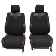 Beesdam African Seat Cover custom-fit seat covers - Charcoal canvas with Black leather