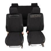 Beesdam African Seat Cover custom-fit seat covers - Charcoal canvas with Black leather