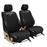 Beesdam African Seat Cover custom-fit seat covers - Charcoal canvas with Black leather