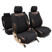 Beesdam African Seat Cover custom-fit seat covers - Charcoal canvas with Dark Brown leather