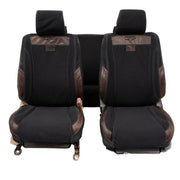 Beesdam African Seat Cover custom-fit seat covers - Charcoal canvas with Dark Brown leather