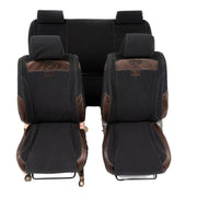 Beesdam African Seat Cover custom-fit seat covers - Charcoal canvas with Dark Brown leather