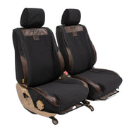 Beesdam African Seat Cover custom-fit seat covers - Charcoal canvas with Dark Brown leather