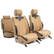 Beesdam African Seat Cover custom-fit seat covers - Sand canvas with Black leather