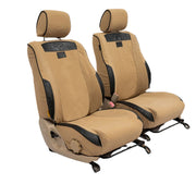 Beesdam African Seat Cover custom-fit seat covers - Sand canvas with Black leather