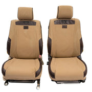 Beesdam African Seat Cover custom-fit seat covers - Sand canvas with Dark Brown leather