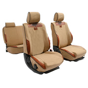 Beesdam African Seat Cover custom-fit seat covers - Sand canvas with Red leather