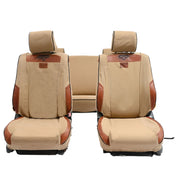 Beesdam African Seat Cover custom-fit seat covers - Sand canvas with Red leather