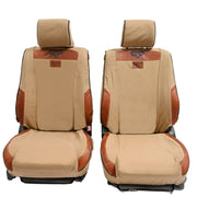 Beesdam African Seat Cover custom-fit seat covers - Sand canvas with Red leather
