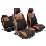Beesdam Legacy Plus Seat Cover custom-fit seat covers - Charcoal canvas with Red leather