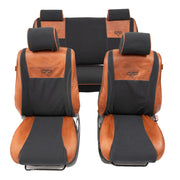 Beesdam Legacy Plus Seat Cover custom-fit seat covers - Charcoal canvas with Red leather