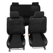 Beesdam Legacy Plus Seat Cover custom-fit seat covers - Charcoal canvas with Black leather