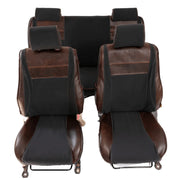 Beesdam Legacy Plus Seat Cover custom-fit seat covers - Charcoal canvas with Dark Brown leather
