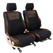Beesdam Legacy Plus Seat Cover custom-fit seat covers - Charcoal canvas with Dark Brown leather