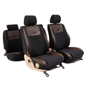 Beesdam Legacy Plus Seat Cover custom-fit seat covers - Charcoal canvas with Textured Brown leather