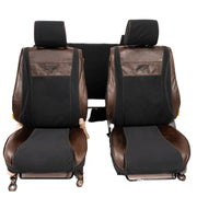 Beesdam Legacy Plus Seat Cover custom-fit seat covers - Charcoal canvas with Textured Brown leather
