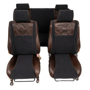 Beesdam Legacy Plus Seat Cover custom-fit seat covers - Charcoal canvas with Textured Brown leather