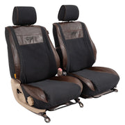 Beesdam Legacy Plus Seat Cover custom-fit seat covers - Charcoal canvas with Textured Brown leather