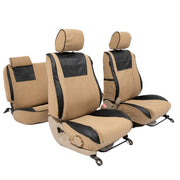 Beesdam Legacy Plus Seat Cover custom-fit seat covers - Sand canvas with Black leather