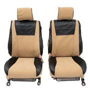 Beesdam Legacy Plus Seat Cover custom-fit seat covers - Sand canvas with Black leather
