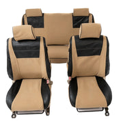 Beesdam Legacy Plus Seat Cover custom-fit seat covers - Sand canvas with Black leather