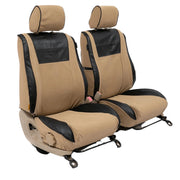 Beesdam Legacy Plus Seat Cover custom-fit seat covers - Sand canvas with Black leather