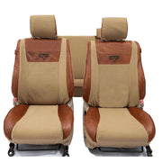 Beesdam Legacy Plus Seat Cover custom-fit seat covers - Sand canvas with Red leather