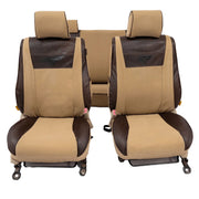 Beesdam Legacy Plus Seat Cover custom-fit seat covers - Sand canvas with Textured Brown leather