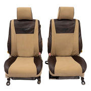 Beesdam Legacy Plus Seat Cover custom-fit seat covers - Sand canvas with Textured Brown leather