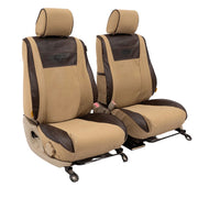 Beesdam Legacy Plus Seat Cover custom-fit seat covers - Sand canvas with Textured Brown leather
