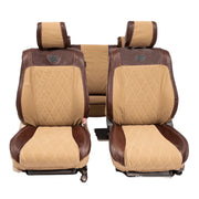 Beesdam Legacy Premium Seat Cover custom-fit seat covers - Sand canvas with Red leather