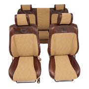 Beesdam Legacy Premium Seat Cover custom-fit seat covers - Sand canvas with Red leather