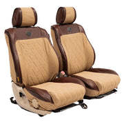Beesdam Legacy Premium Seat Cover custom-fit seat covers - Sand canvas with Red leather