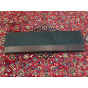 Beesdam Premium rear bench cover from above, diamond-stitched Charcoal polycotton with a Dark Brown leather panel